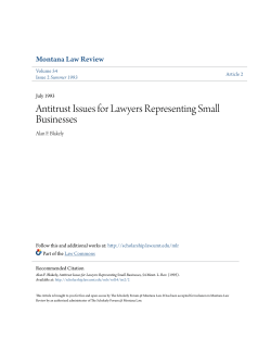Antitrust Issues for Lawyers Representing Small Businesses