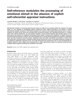 Self-reference modulates the processing of