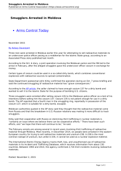 Smugglers Arrested in Moldova