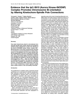 Evidence that the Ipl1-Sli15 (Aurora Kinase-INCENP)