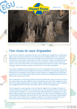 Fire clues in cave dripwater