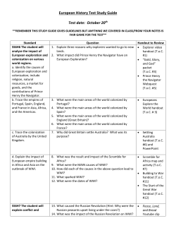 European History Test Study Guide Cold War KEY