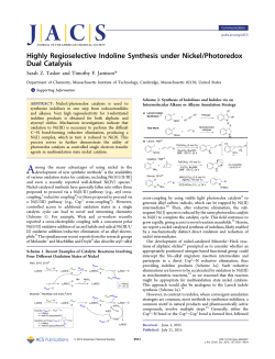 Highly Regioselective Indoline Synthesis under Nickel/Photoredox