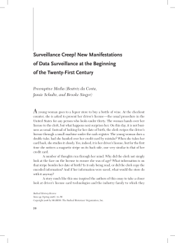 Surveillance Creep! New Manifestations of Data