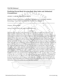 TACSM Abstract Predicting Percent Body Fat using Body Mass