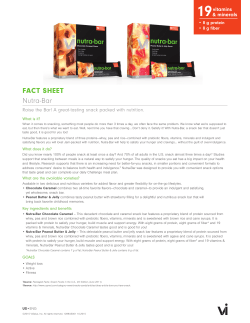 Nutra-Bar FACT SHEET