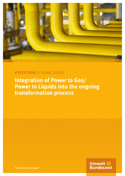 Integration of Power to Gas/ Power to Liquids into the ongoing