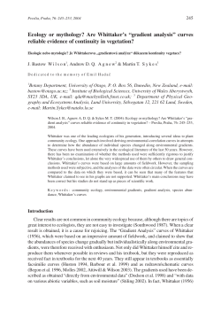 Ecology or mythology? Are Whittaker`s &ldquo;gradient analysis