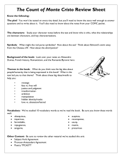 The Count of Monte Cristo Review Sheet