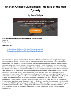Anciten Chinese Civiilizaiton: THe Rise of the Han Dynasty