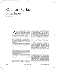Capillary Surface Interfaces, Volume 46, Number 7