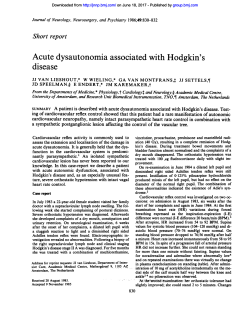 Acute dysautonomia associated with Hodgkin`s disease
