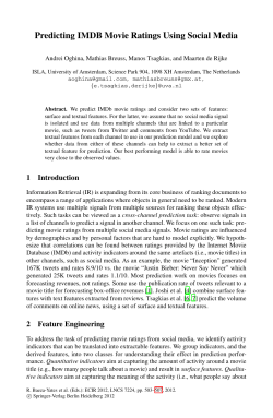 Predicting IMDB Movie Ratings Using Social Media