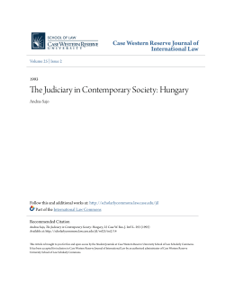 The Judiciary in Contemporary Society: Hungary