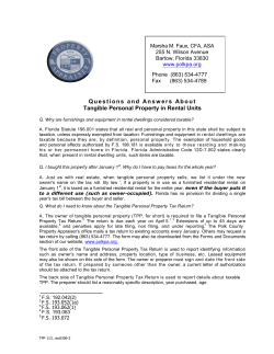 Questions and Answers About Tangible Personal Property in Rental