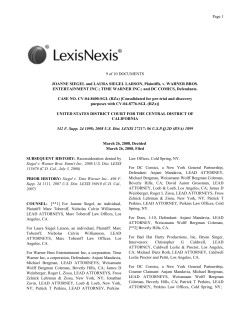 Siegel v Warner Bros 542 - American Bar Association