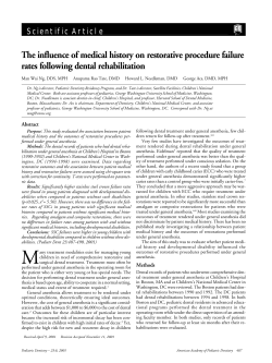 The influence of medical history on restorative procedure failure
