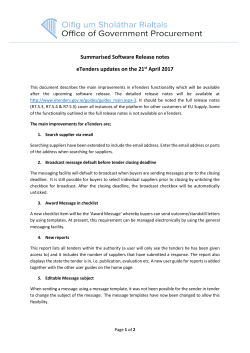 eTenders updates 21.04.2017