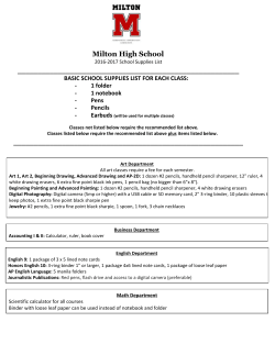 MHS 2016-2017 School Supplies List
