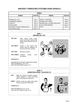 AIRCRAFT ARRESTING SYSTEMS HAND SIGNALS