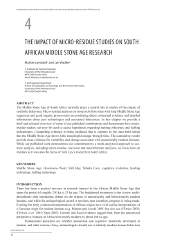 the impact of micro-residue studies on south african middle stone