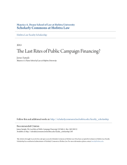 The Last Rites of Public Campaign Financing?