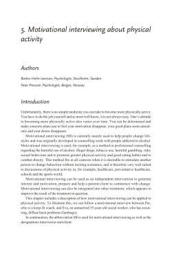 5. Motivational Interviewing About physical activity