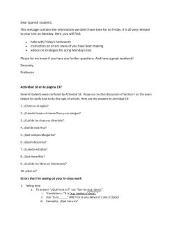 Dear Spanish students, This message contains the