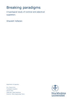 Breaking paradigms: A typological study of nominal and adjectival
