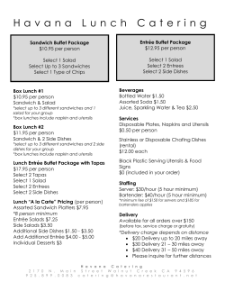 our catering menu. - havanarestaurant.net