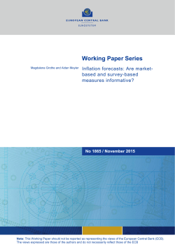 Inflation forecasts: Are market-based and survey - ECB