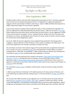 Gun Legislation 1968 - Vermont Secretary of State