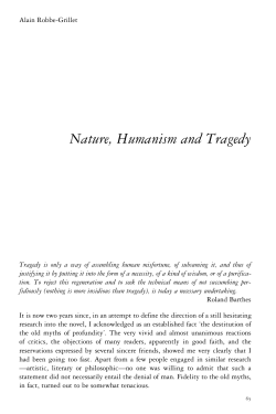 Nature, Humanism and Tragedy - virtually