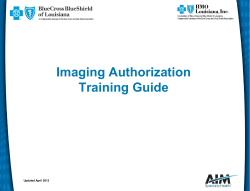 Imaging Authorization Training Guide