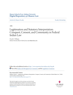 Legitimation and Statutory Interpretation: Conquest, Consent, and