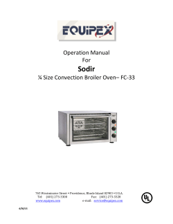 Operation Manual For ¼ Size Convection Broiler Oven– FC-33