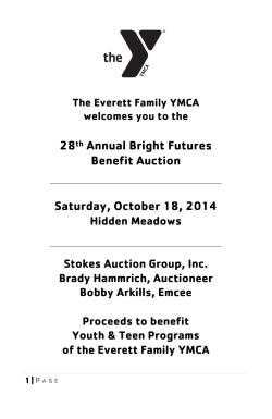 28th Annual Bright Futures Benefit Auction Saturday, October 18, 2014