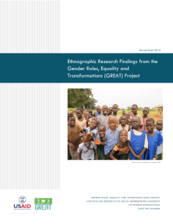 Ethnographic Research Findings from the Gender Roles, Equality