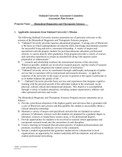 Oakland University Assessment Committee Assessment Plan