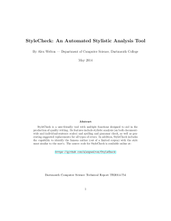 StyleCheck: An Automated Stylistic Analysis Tool