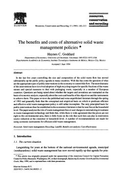 The benefits and costs of alternative solid waste
