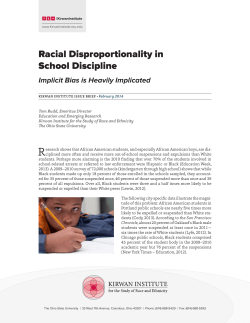 Racial Disproportionality in School Discipline - Kirwan Institute