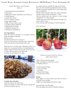 Serves 4 &frac12; Pound Hand Harvested Wild Rice 2 Cups Water 1