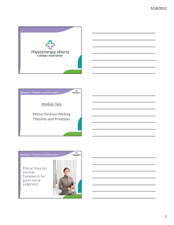Ethics Module 2: audio visual handout