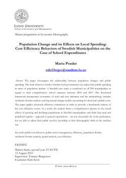 Population Change and its Effects on Local Spending: Cost