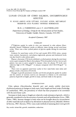 lunar cycles of coho salmon, oncorhynchus kisutch