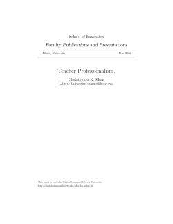 Teacher Professionalism.