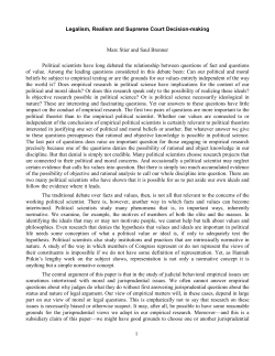 Legalism, Realism and Supreme Court Decision-making