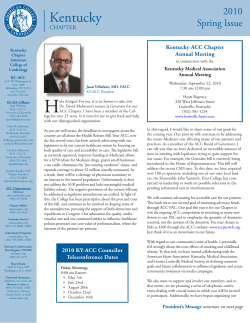 Spring 2010 - Kentucky Chapter: American College of Cardiology