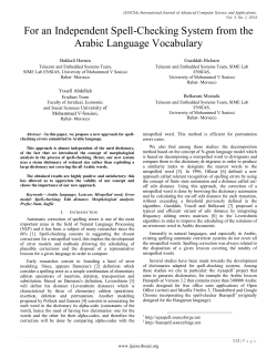 For an Independent Spell-Checking System from the Arabic